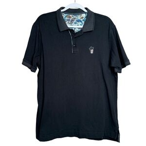 Robert Graham LUCIFER Polo Short Sleeve Shirt Size L Black Skull Men’s $98